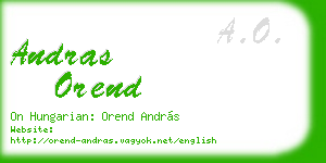 andras orend business card